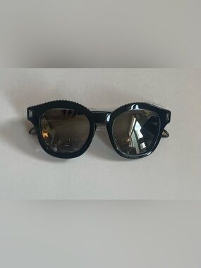 Givenchy Black Round Frame Sunglasses with Dark Lenses